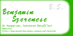 benjamin szerencse business card